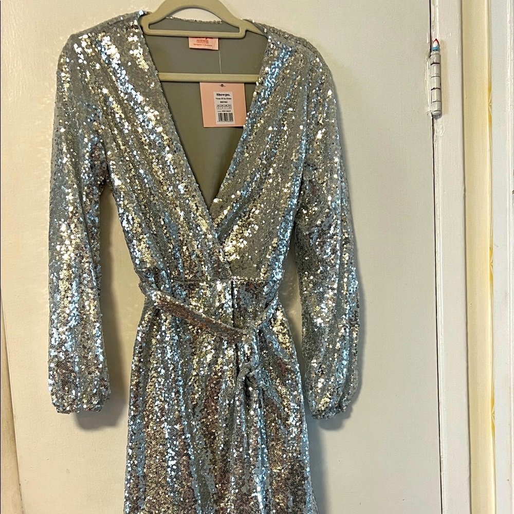 Showpo silver sequin dress
